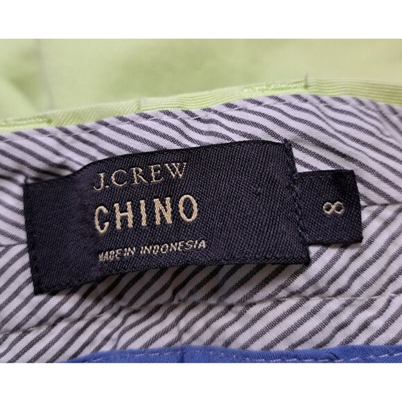 J Crew Women's Chino Neon Green Shorts 100% Cotton Preppy Colorful Size 8 - Picture 3 of 7